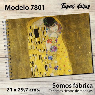 Cuaderno A4 tapa dura de dibujo modelo 7801 "The Kiss by Klimt"