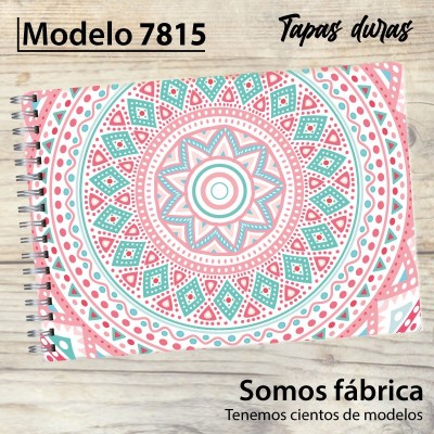 Cuaderno horizontal tapa dura de dibujo modelo 7815 "Mandala": tapa