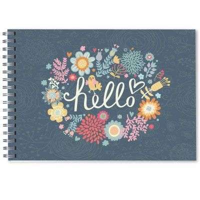 Cuaderno horizontal tapa dura de dibujo modelo 7816 "Hello"