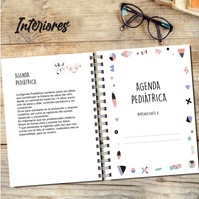 Agenda Pediátrica tapa dura mod. 9006 en caja para regalo