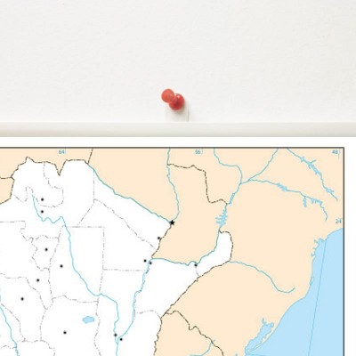 Mapa Argentina Mudo en lona de 80 x 120 cms. listo para colgar