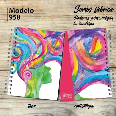 Cuaderno tapa dura Modelo 0958 "Colorful woman"