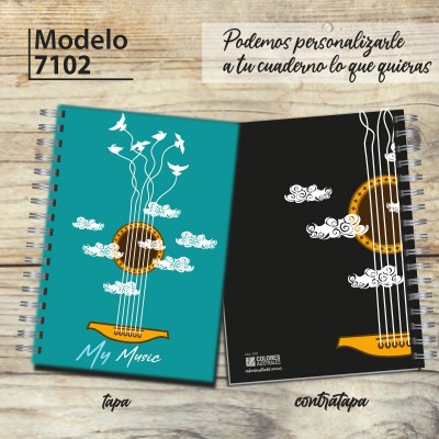 Cuaderno A4 tapa dura pentagramado 7102