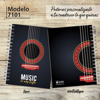 Cuaderno A4 tapa dura pentagramado 7101