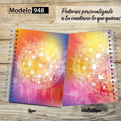 Cuaderno tapa dura Modelo 0948 "Rainbow Mandala"