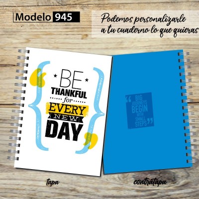 Cuaderno tapa dura Modelo 0945 "Be Thankful"