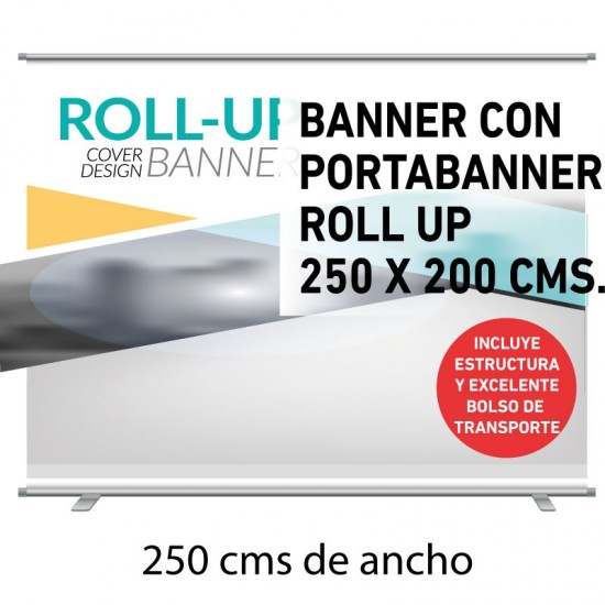 Banner roll up 250 x 200 cms.