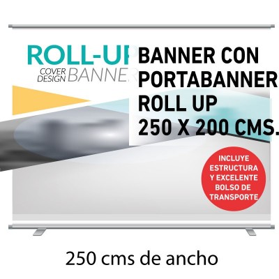Banner roll up 250 x 200 cms.