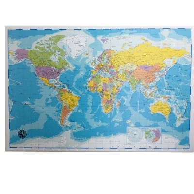 Mapamundi político en bastidor en distintas medidas