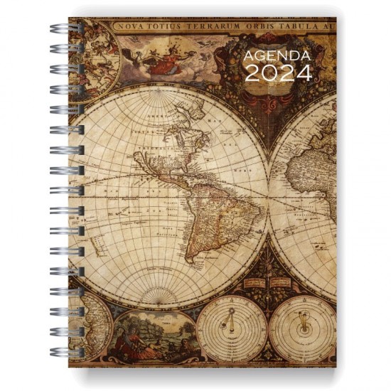 Agenda 2024 tapa dura mod. 5041 "Old map" en caja para regalo