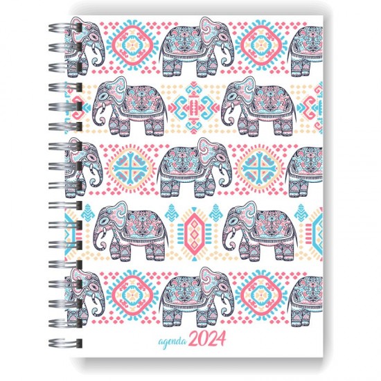 Agenda 2024 tapa dura mod. 5046 "Elephant mandala" en caja para regalo