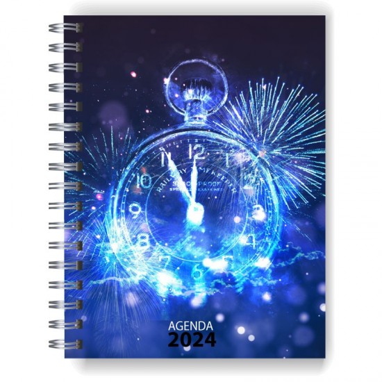 Agenda 2024 tapa dura mod. 5047 "Colorful Clock" en caja para regalo