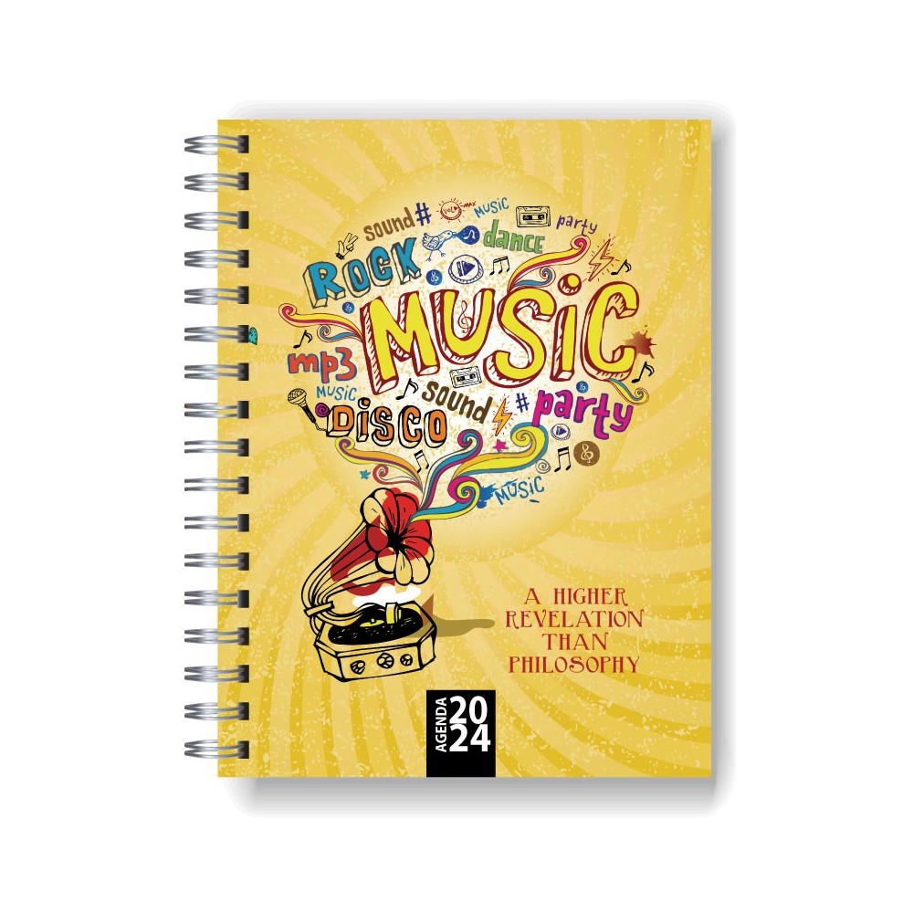 Agenda 2024 tapa dura mod. 5063 "Music is" en caja para regalo