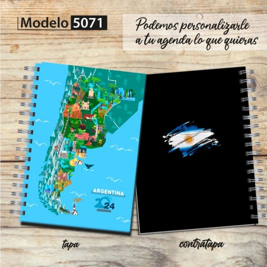 Agenda 2024 tapa dura mod. 5071 "Argentina" en caja para regalo