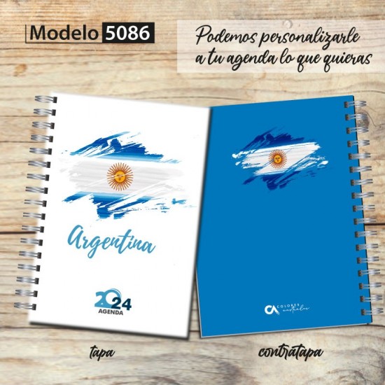 Agenda 2024 tapa dura mod. 5086 "Argentina" en caja para regalo
