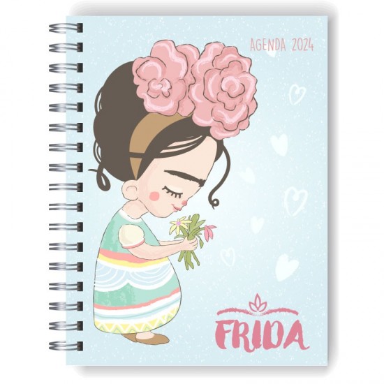 Agenda 2024 tapa dura mod. 5109 "Frida drawing" en caja para regalo