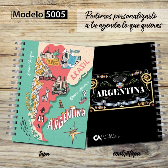Agenda 2024 tapa dura mod. 5005 "Argentina" en caja para regalo