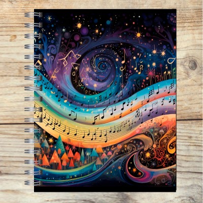 Cuaderno A4 tapa dura pentagramado 7168