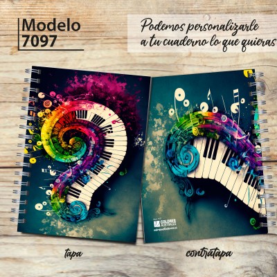 Cuaderno A4 tapa dura pentagramado 7097