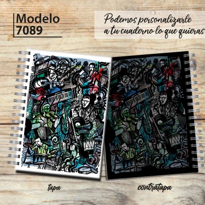 Cuaderno A4 tapa dura pentagramado 7089