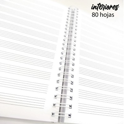 cuaderno pentagramado A4 tapa dura 7150