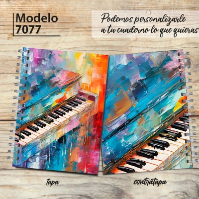Cuaderno A4 tapa dura pentagramado 7077