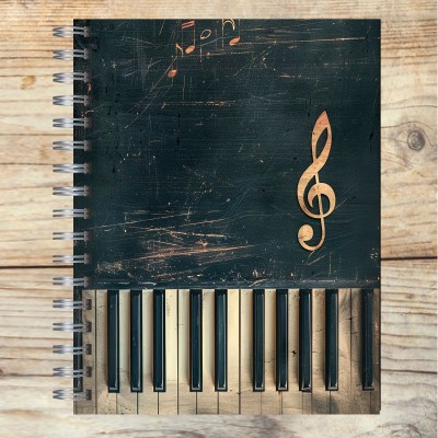 Cuaderno A4 tapa dura pentagramado 7078