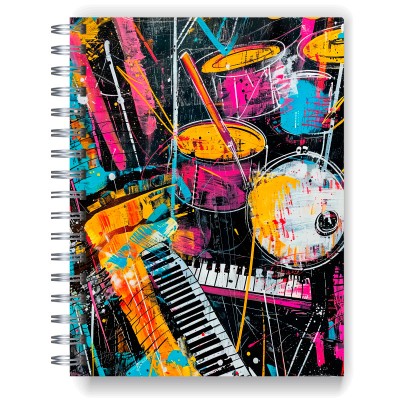 Cuaderno A4 tapa dura pentagramado 7079