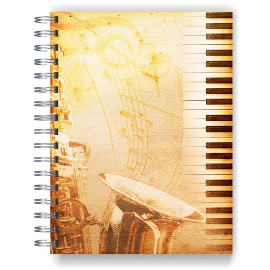 Cuaderno A4 tapa dura pentagramado 7074