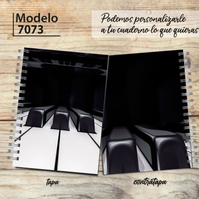 Cuaderno A4 tapa dura pentagramado 7073