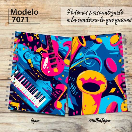 Cuaderno A4 tapa dura pentagramado 7071