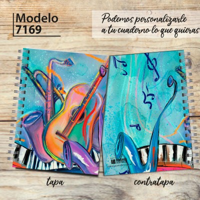 Cuaderno A4 tapa dura pentagramado 7169