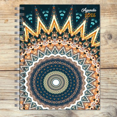 Agenda 2025 tapa dura mod. 5022 "Abstract mandala" en caja para regalo