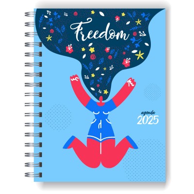 Agenda 2025 tapa dura mod. 5034 "Freedom" en caja para regalo