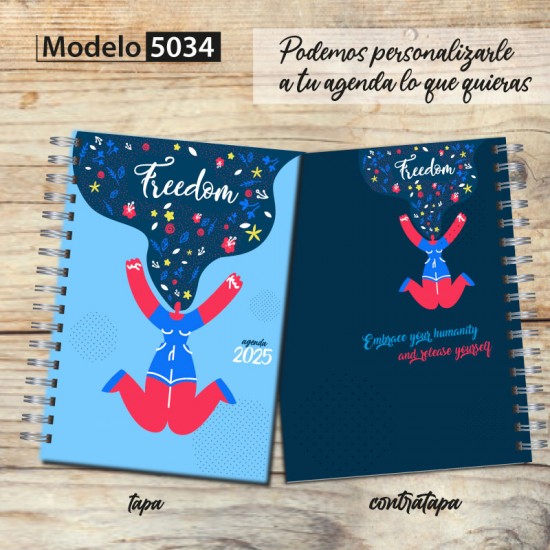 Agenda 2025 tapa dura mod. 5034 "Freedom" en caja para regalo