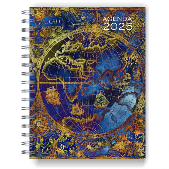 Agenda 2025 tapa dura mod. 5040 "Old map 2"  en caja para regalo