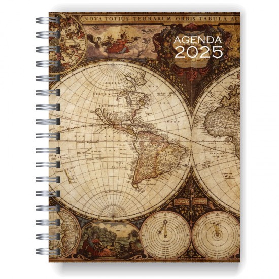 Agenda 2025 tapa dura mod. 5041 "Old map" en caja para regalo