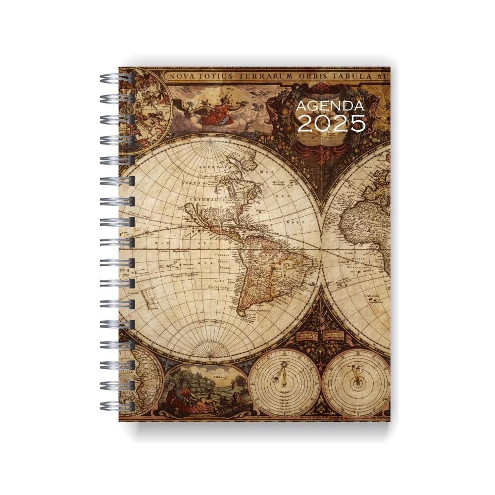 Agenda 2025 tapa dura mod. 5041 "Old map" en caja para regalo