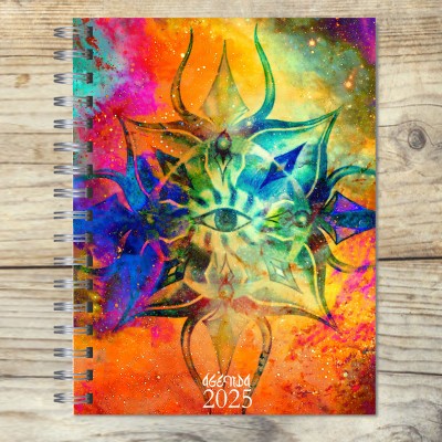 Agenda 2025 tapa dura mod. 5045 "Tercer ojo Chakra" en caja para regalo
