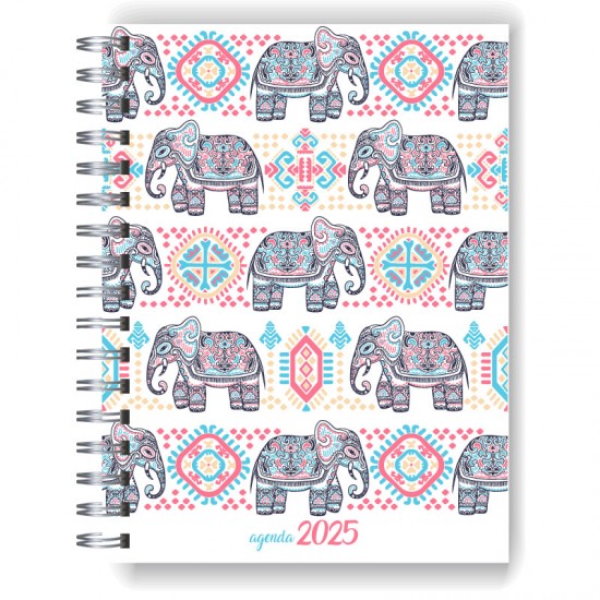 Agenda 2025 tapa dura mod. 5046 "Elephant mandala" en caja para regalo