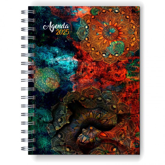 Agenda 2025 tapa dura mod. 5056 "Ancient Mandala" en caja para regalo