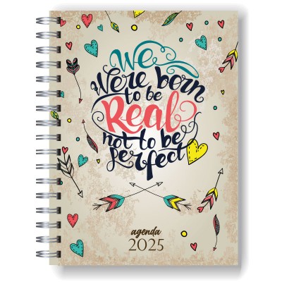 Agenda 2025 tapa dura mod. 5060 "Born to be real" en caja para regalo