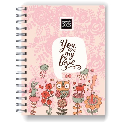 Agenda 2025 tapa dura mod. 5066 "You are my love" en caja para regalo
