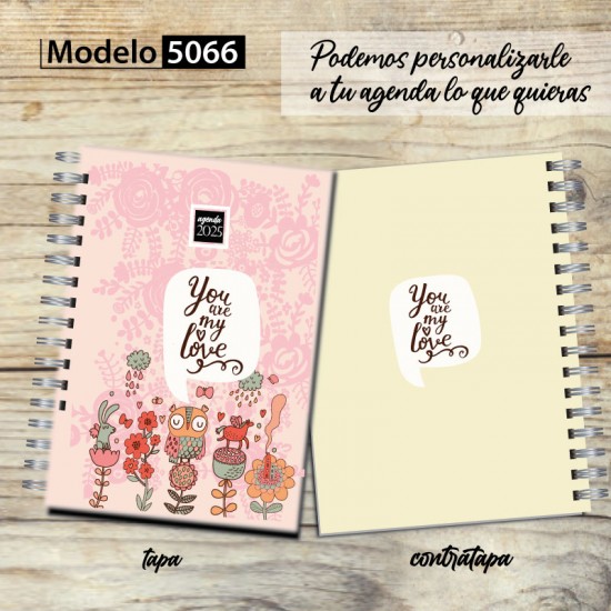 Agenda 2025 tapa dura mod. 5066 "You are my love" en caja para regalo