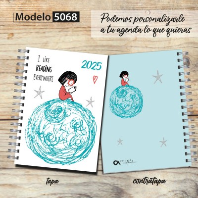 Agenda 2025 tapa dura mod. 5068 "I like reading everywhere" en caja para regalo