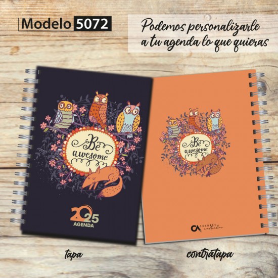 Agenda 2025 tapa dura mod. 5072 "Be awesome" en caja para regalo