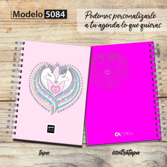 Agenda 2025 tapa dura mod. 5084 "Unicornio" en caja para regalo