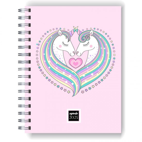 Agenda 2025 tapa dura mod. 5084 "Unicornio" en caja para regalo