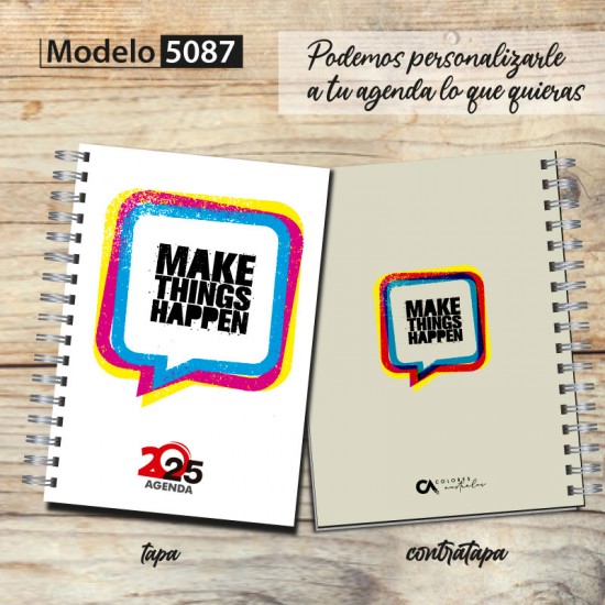 Agenda 2025 tapa dura mod. 5087 "Make things happen" en caja para regalo