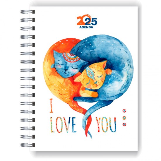 Agenda 2025 tapa dura mod. 5088 "I love you" en caja para regalo